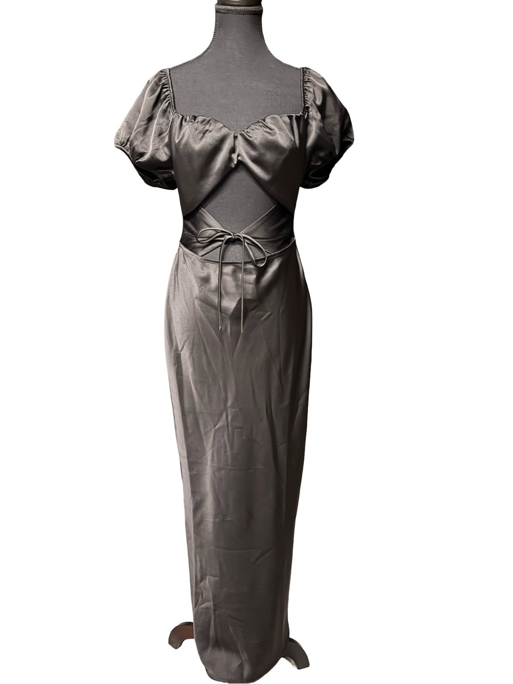 Dress – Size Medium 4th + Reckless Black Satin Cutout Maxi Dress NWT